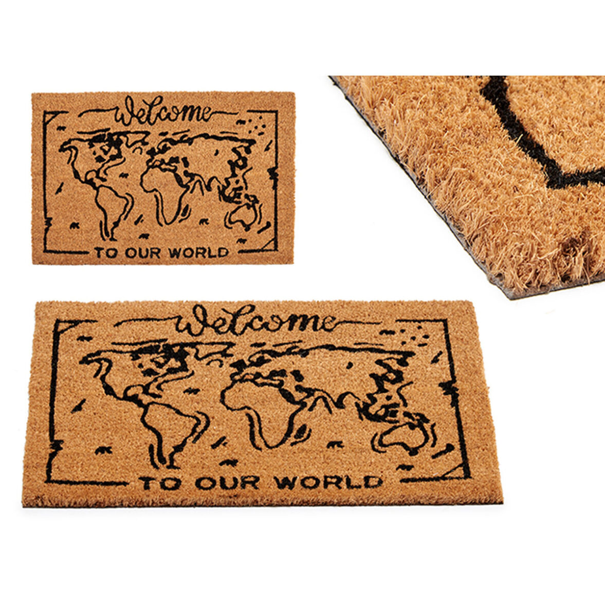 Felpudo GiftDecor World Estampado PVC Fibra de coco 40 x 2 x 60 cm (10 Unidades) - Imagen 3