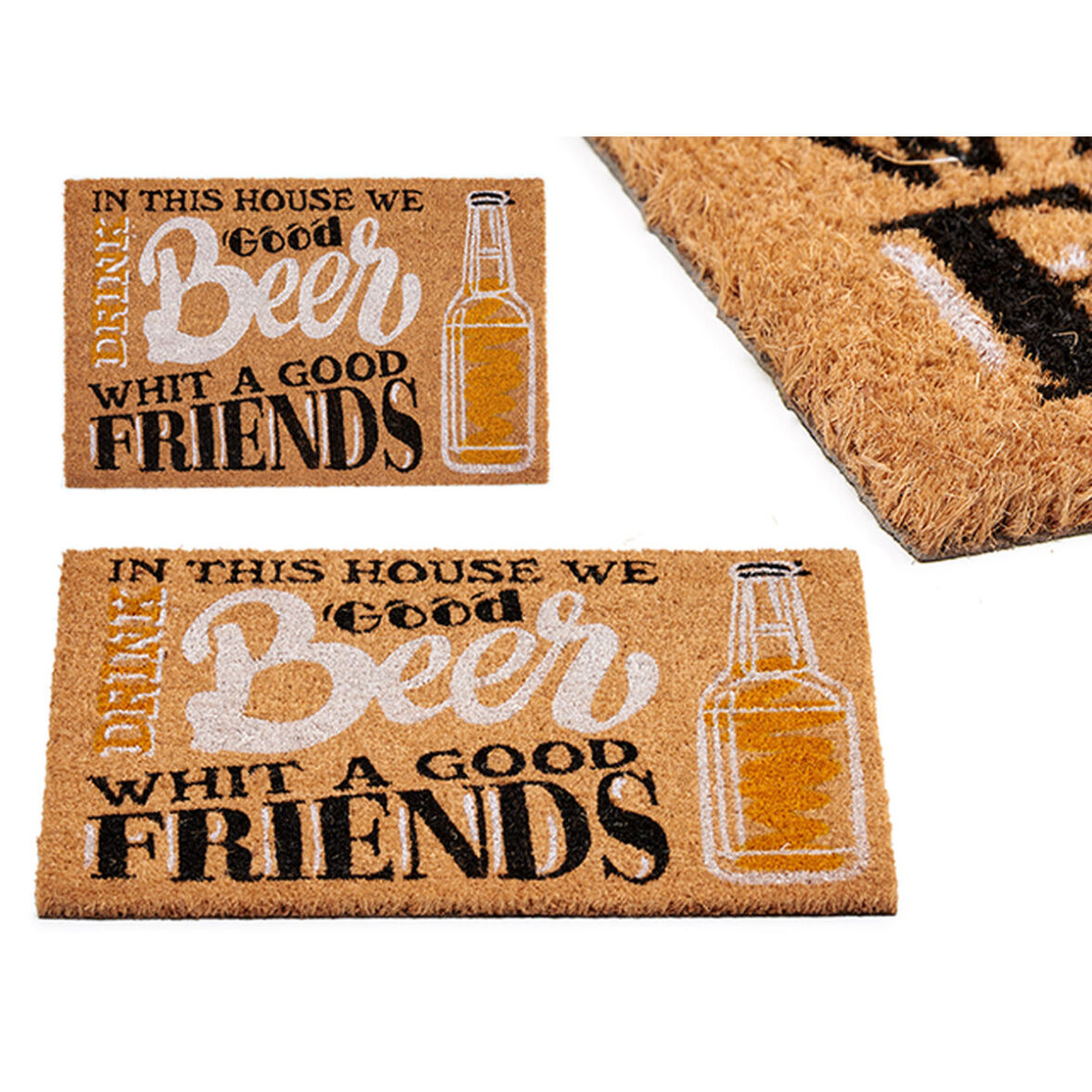 Felpudo GiftDecor Beer Estampado PVC Fibra de coco 60 x 2 x 40 cm (10 Unidades) - Imagen 3