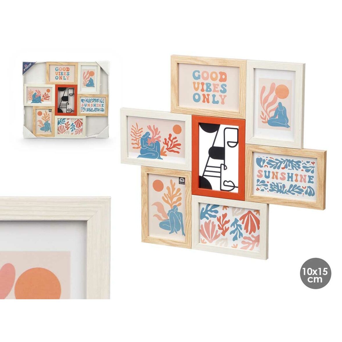 Marco de Fotos GiftDecor 411408H Multicolor Metal Madera MDF (6 Unidades) - Imagen 4