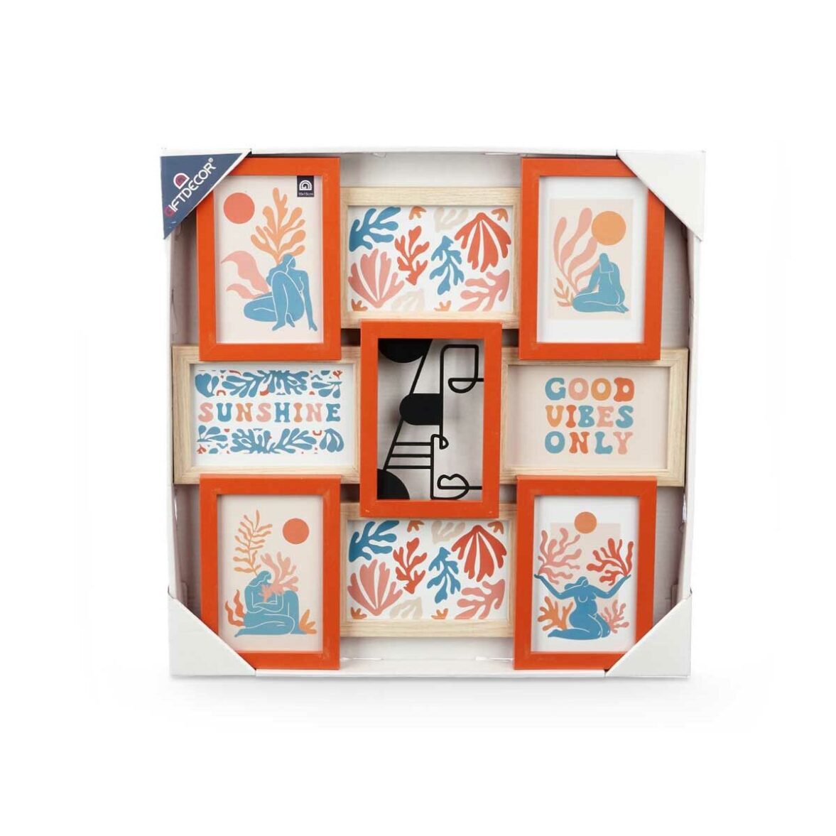 Marco de Fotos GiftDecor 411408B Multicolor Metal Madera MDF (6 Unidades) - Imagen 5