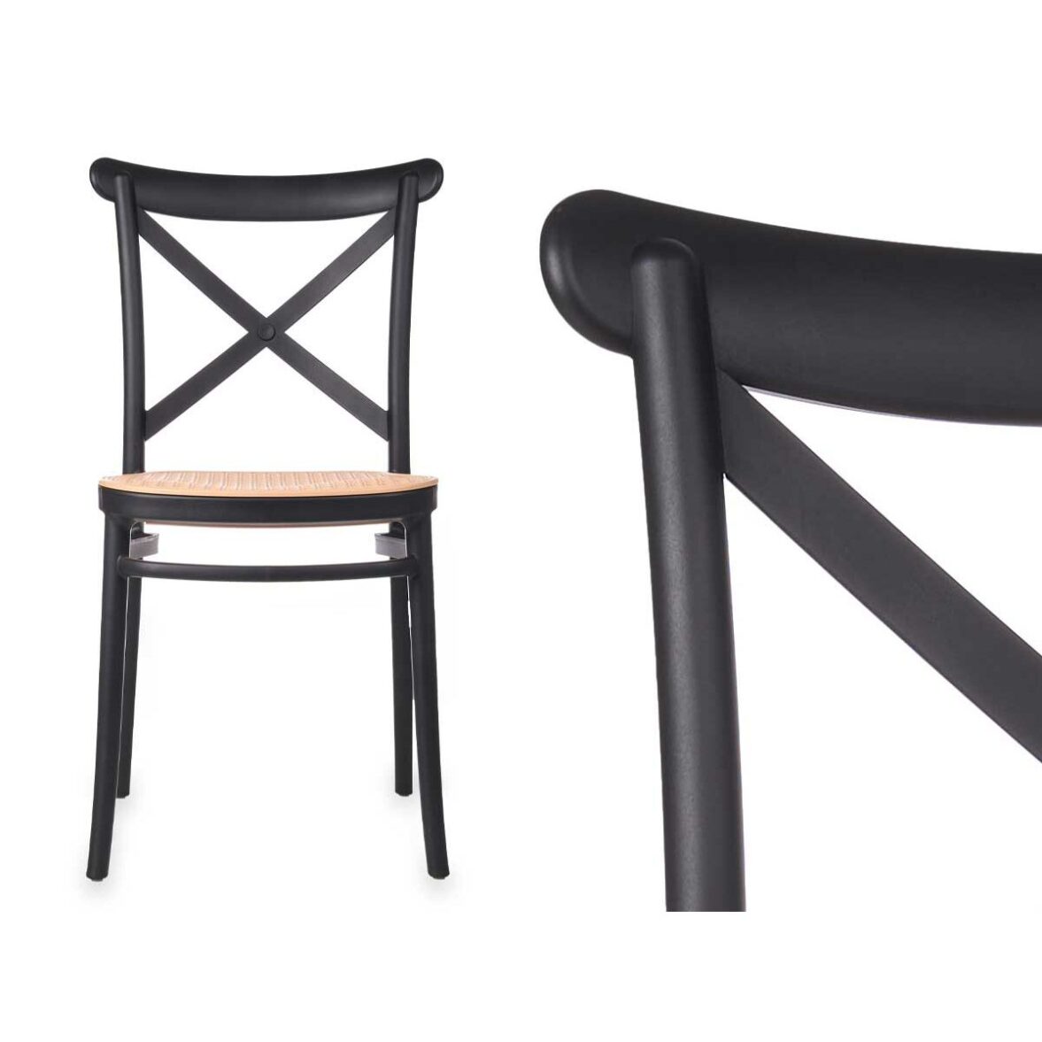 Silla GiftDecor PC-175 Negro Beige 4 Unidades - Imagen 5