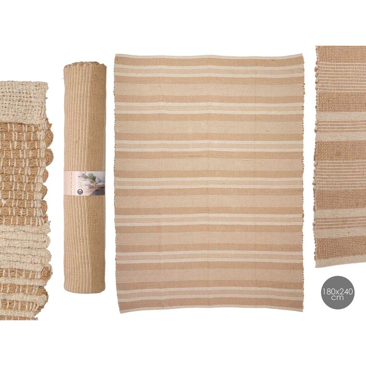 Alfombra GiftDecor NO.03 Blanco Marrón 180 x 240 cm (2 Unidades) - Imagen 3
