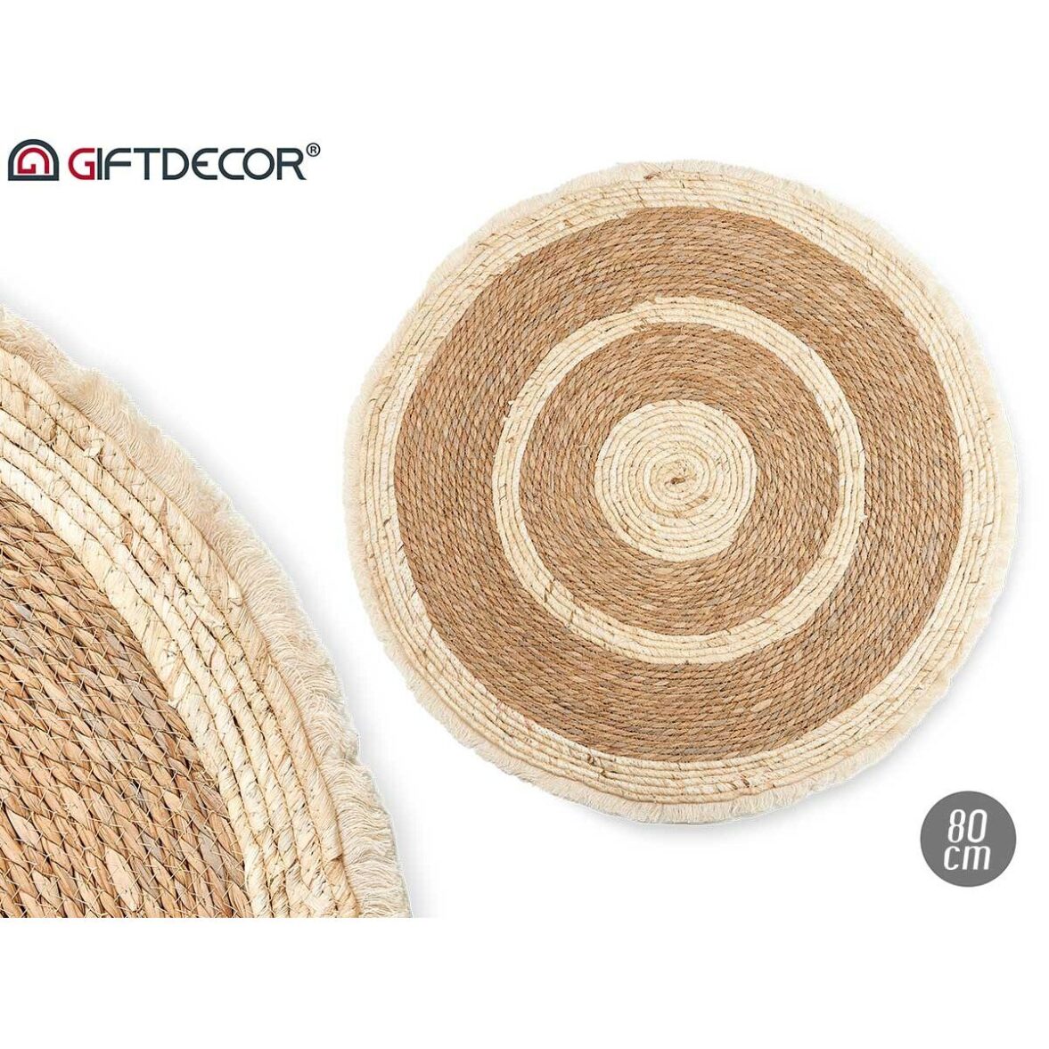 Alfombra GiftDecor LR23335-80 Natural Esparto 84 x 2 x 84 cm (6 Unidades) - Imagen 3
