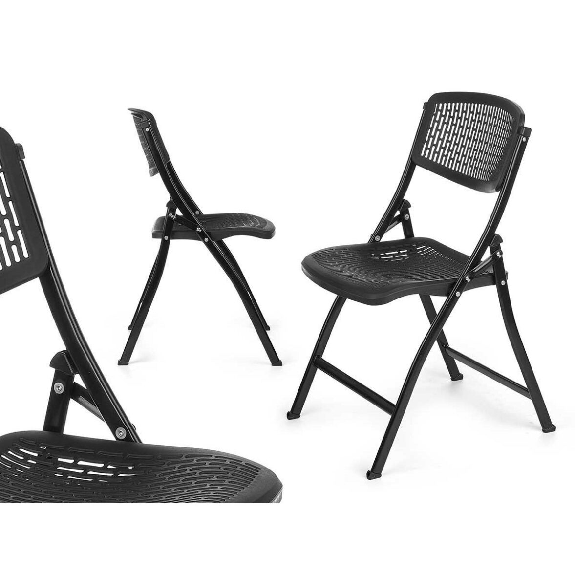 Silla Plegable GiftDecor ZJ-Y59BL Negro 59 x 50 x 82 cm 108 x 13,5 x 50 cm (4 Unidades) - Imagen 4