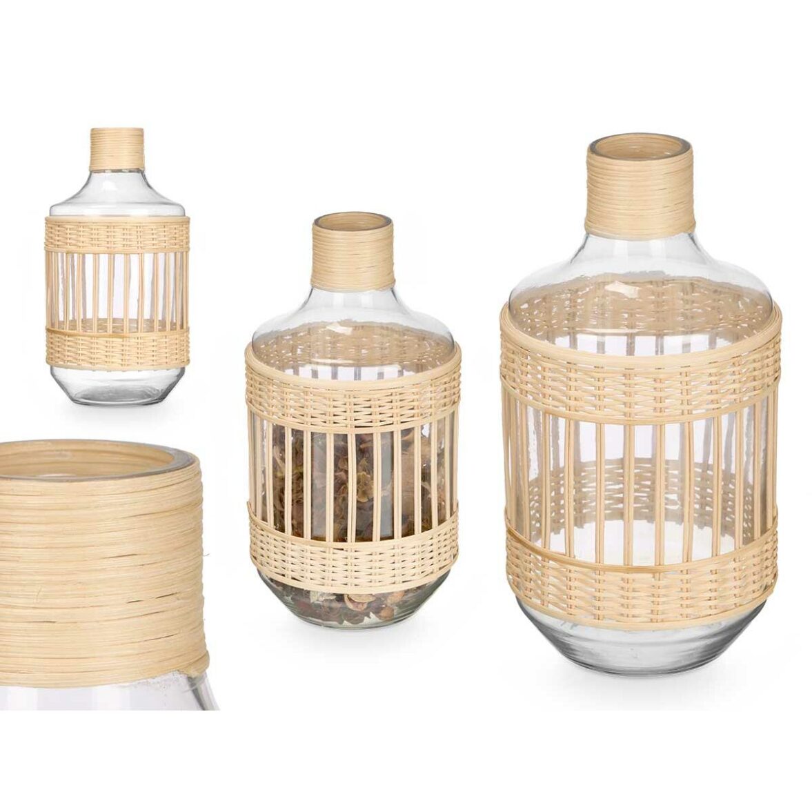 Jarra decorativa GiftDecor SG-30553 Transparente Natural 18 x 34 x 18 cm (4 Unidades) - Imagen 4