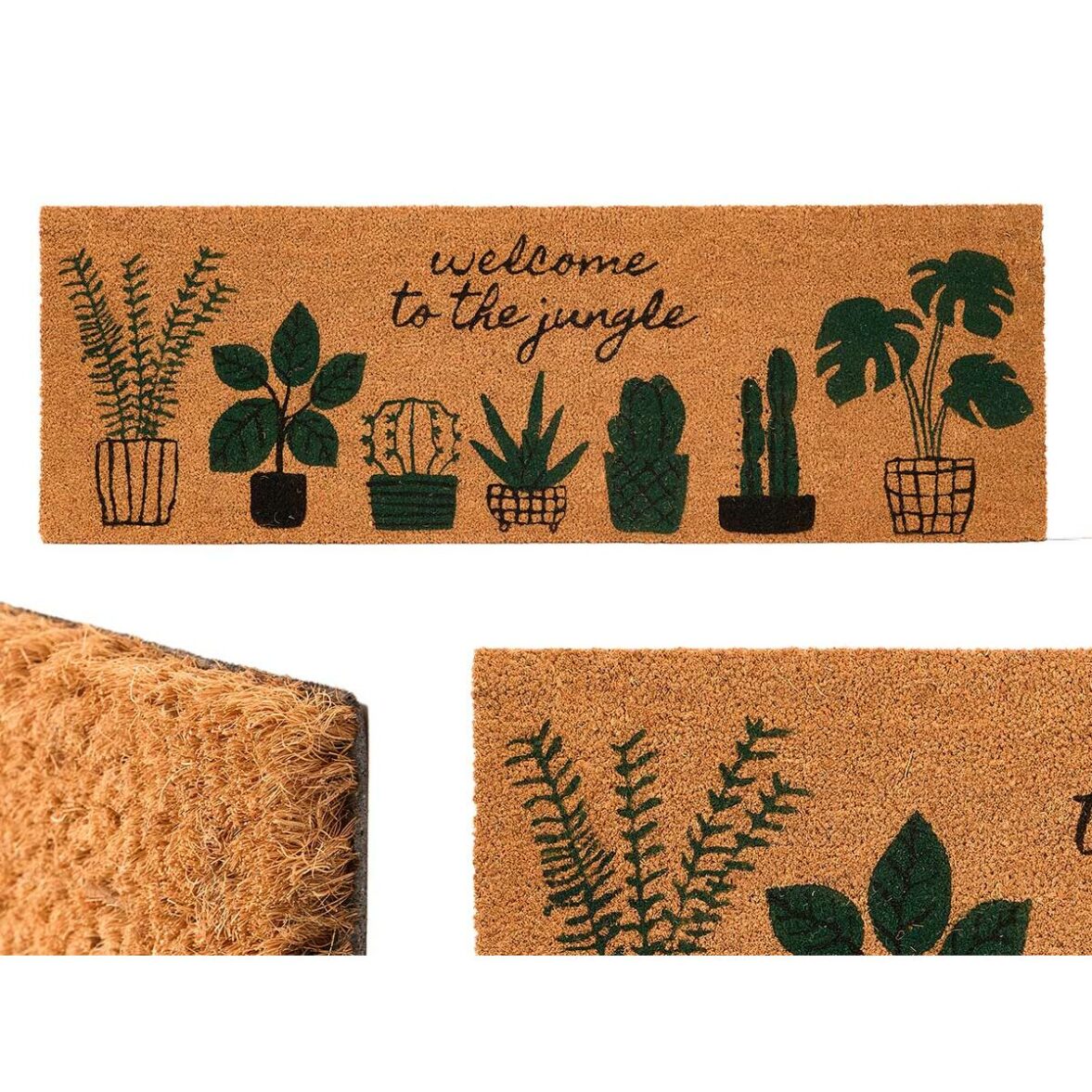 Felpudo GiftDecor Jungle Natural PVC Fibra de coco 120 x 1 x 40 cm (6 Unidades) - Imagen 3
