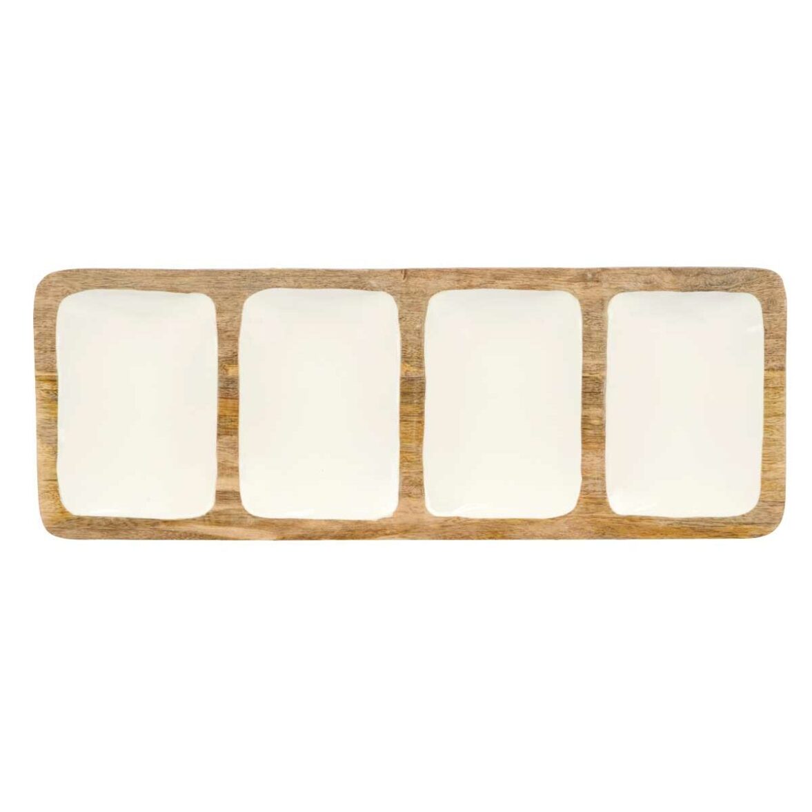 Bandeja con Compartimentos GiftDecor MALI941 W Blanco 46 x 3 x 17 cm (6 Unidades) - Imagen 6