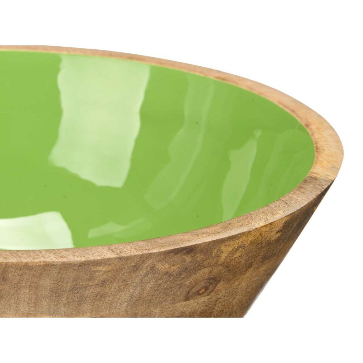 Cuenco GiftDecor MALI-701 G Verde Esmalte Madera de mango 24,3 x 10,5 x 24,3 cm (6 Unidades) - Imagen 5