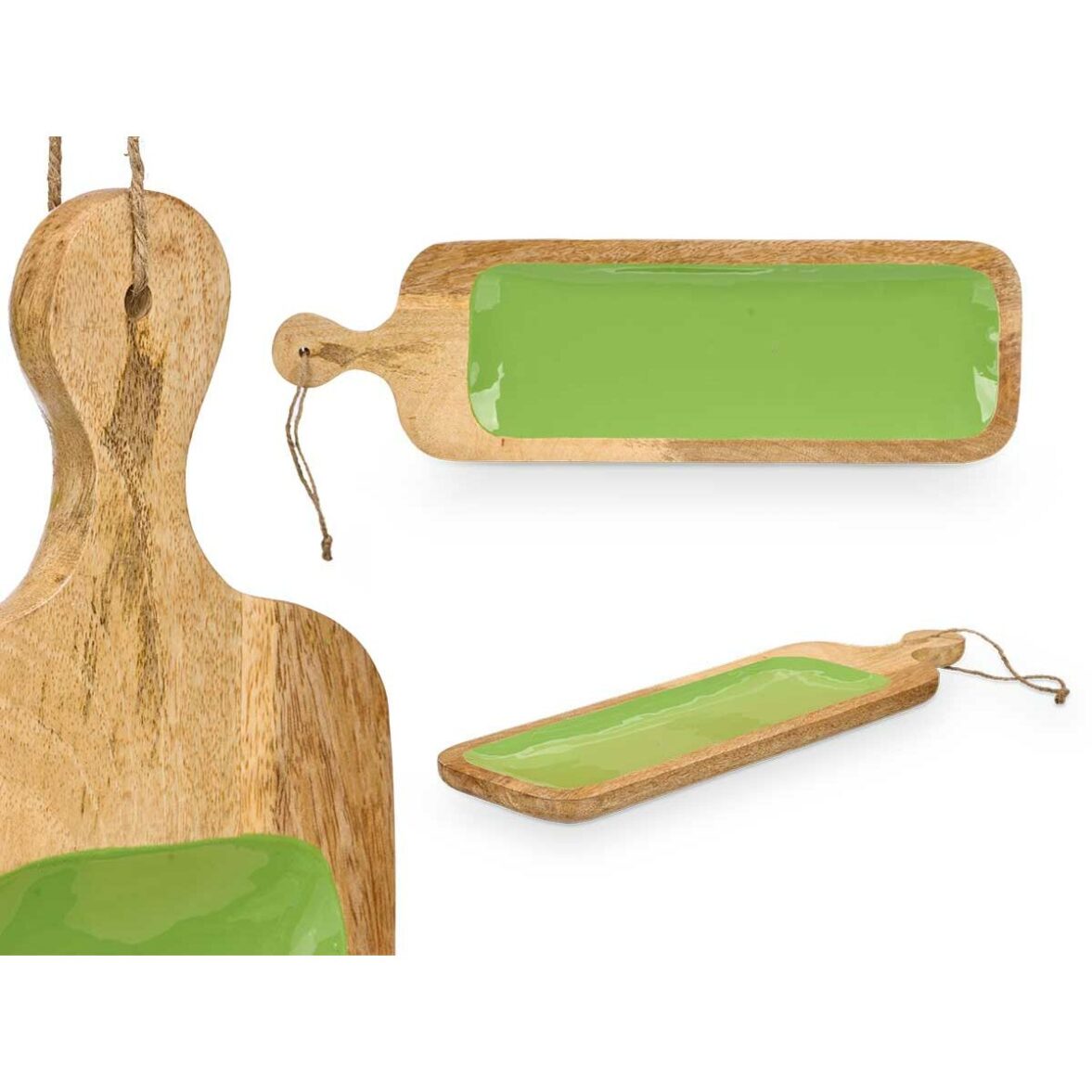 Bandeja de Aperitivos GiftDecor MALI-798 G Verde 50,7 x 3 x 14 cm (6 Unidades) - Imagen 5