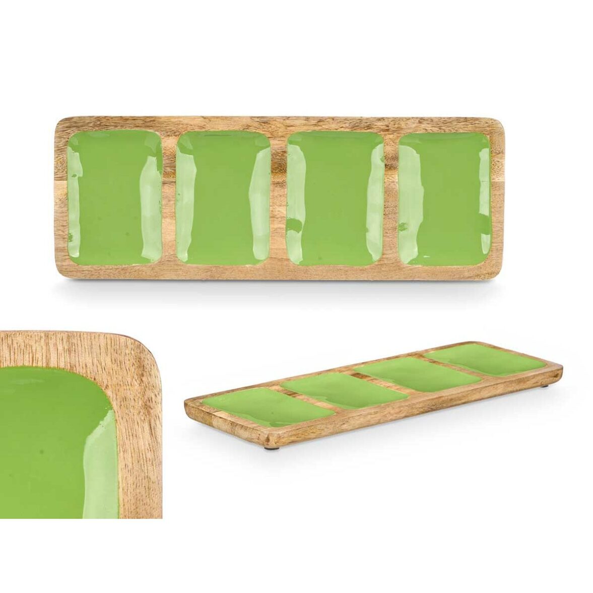 Bandeja con Compartimentos GiftDecor MALI-941 G Verde 46 x 3 x 17 cm (6 Unidades) - Imagen 3
