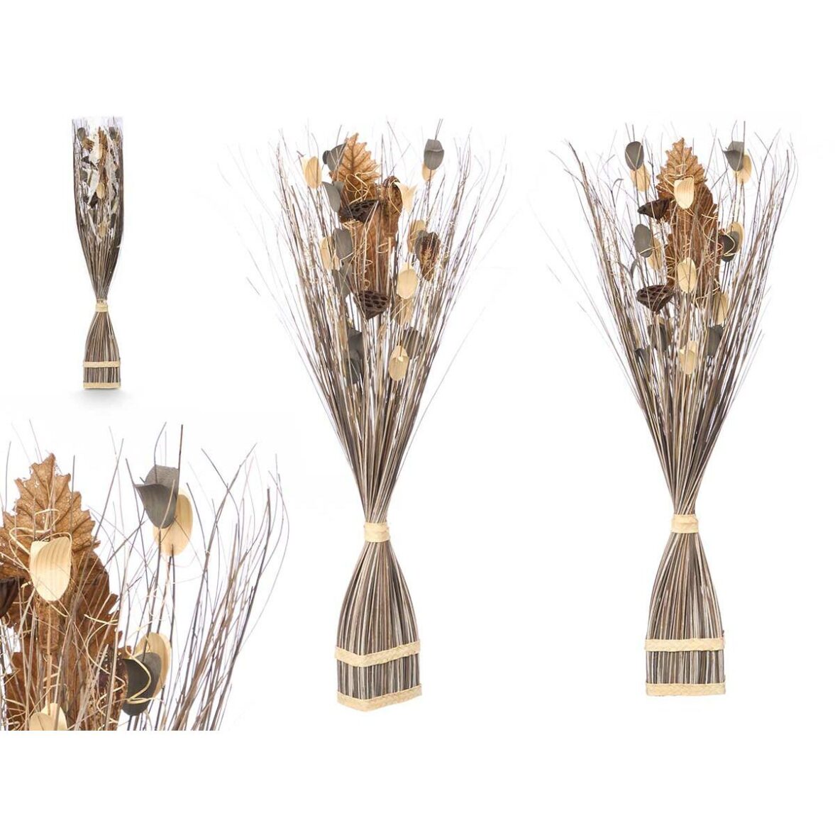 Flor Decorativa GiftDecor DD115024 Gris 14 x 100 x 10 cm 8 x 100 x 18 cm (4 Unidades) - Imagen 3