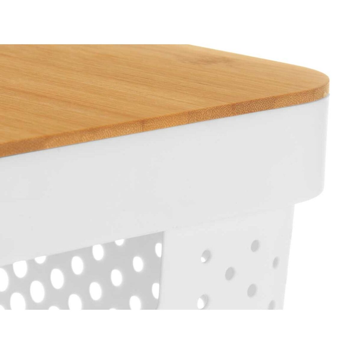 Caja Multiusos Kinvara CH52970 (25) Blanco Marrón Bambú Polipropileno 35,7 x 22 x 26,2 cm (4 Unidades) - Imagen 5