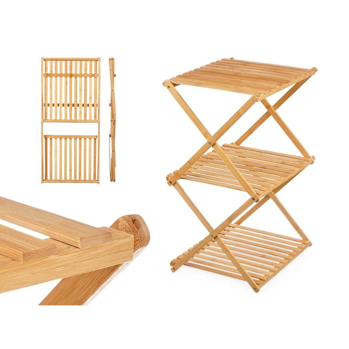 Estantería GiftDecor CH68220-5 Natural Bambú 40 x 62 x 33,5 cm (4 Unidades) - Imagen 3