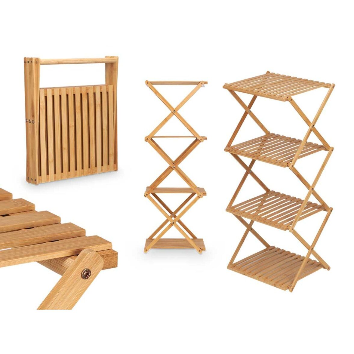 Estantería GiftDecor CH68220-5 2 Natural Bambú 40 x 92,5 x 33,2 cm (4 Unidades) - Imagen 3