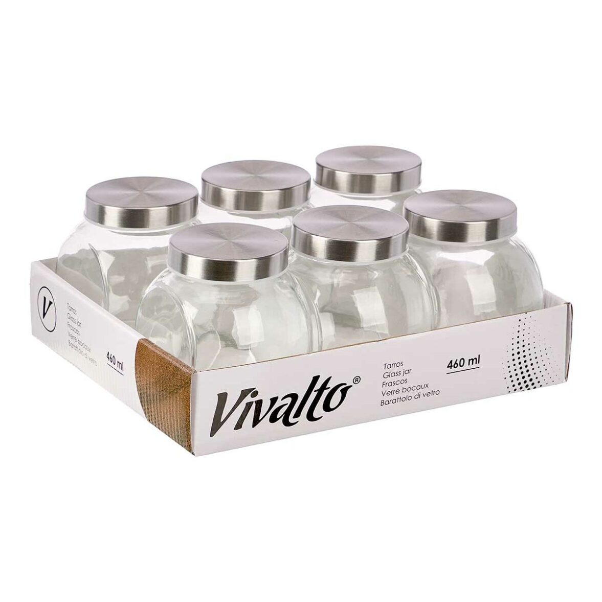 Tarro de galletas Vivalto CW-74-4/TH6 Transparente Vidrio 460 ml 10 x 11 x 10 cm (6 Unidades) - Imagen 4