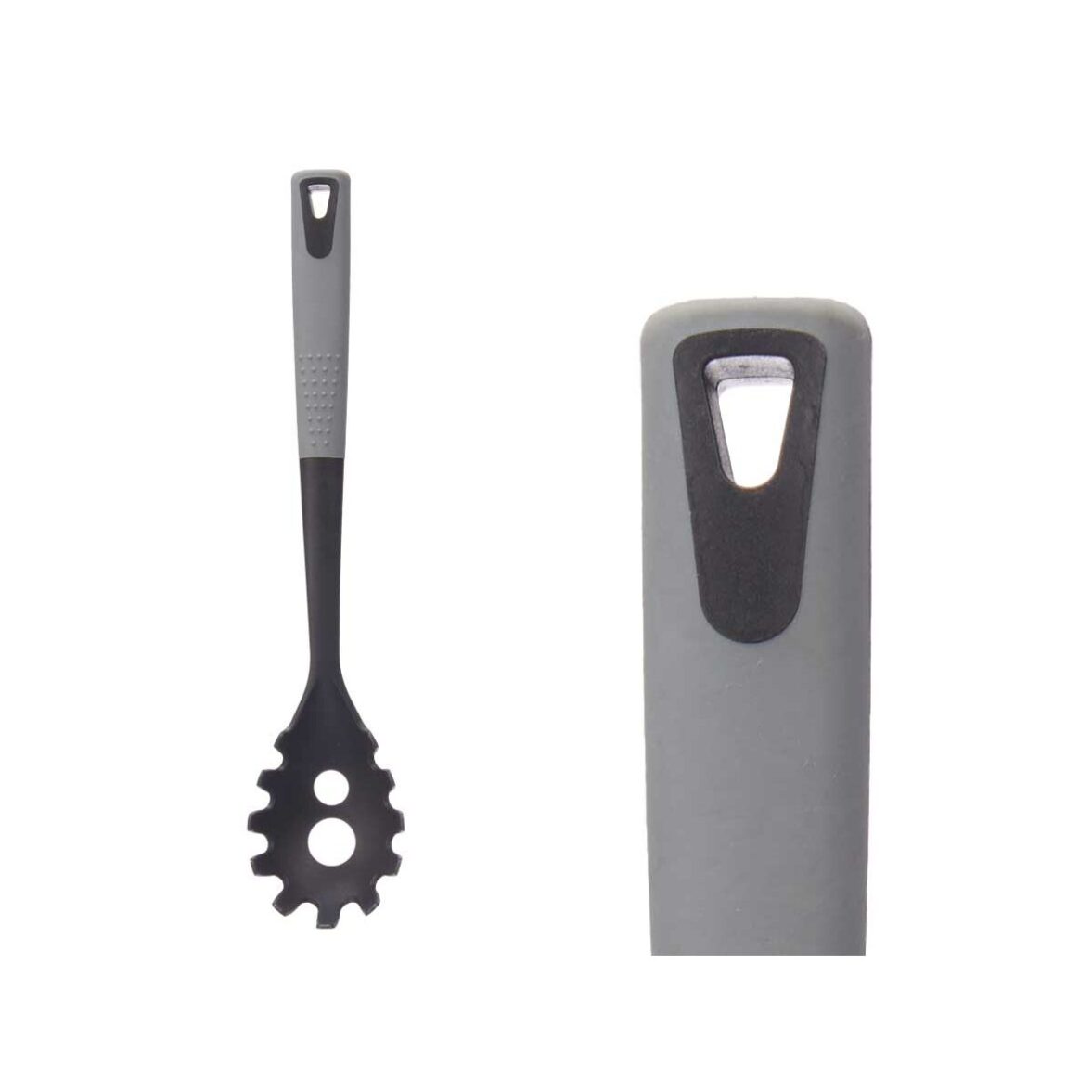 Cuchara para Servir Pasta Kinvara KT212043-9 PBT Negro Gris TPR PBT 7 x 34 x 4 cm (12 Unidades) - Imagen 4
