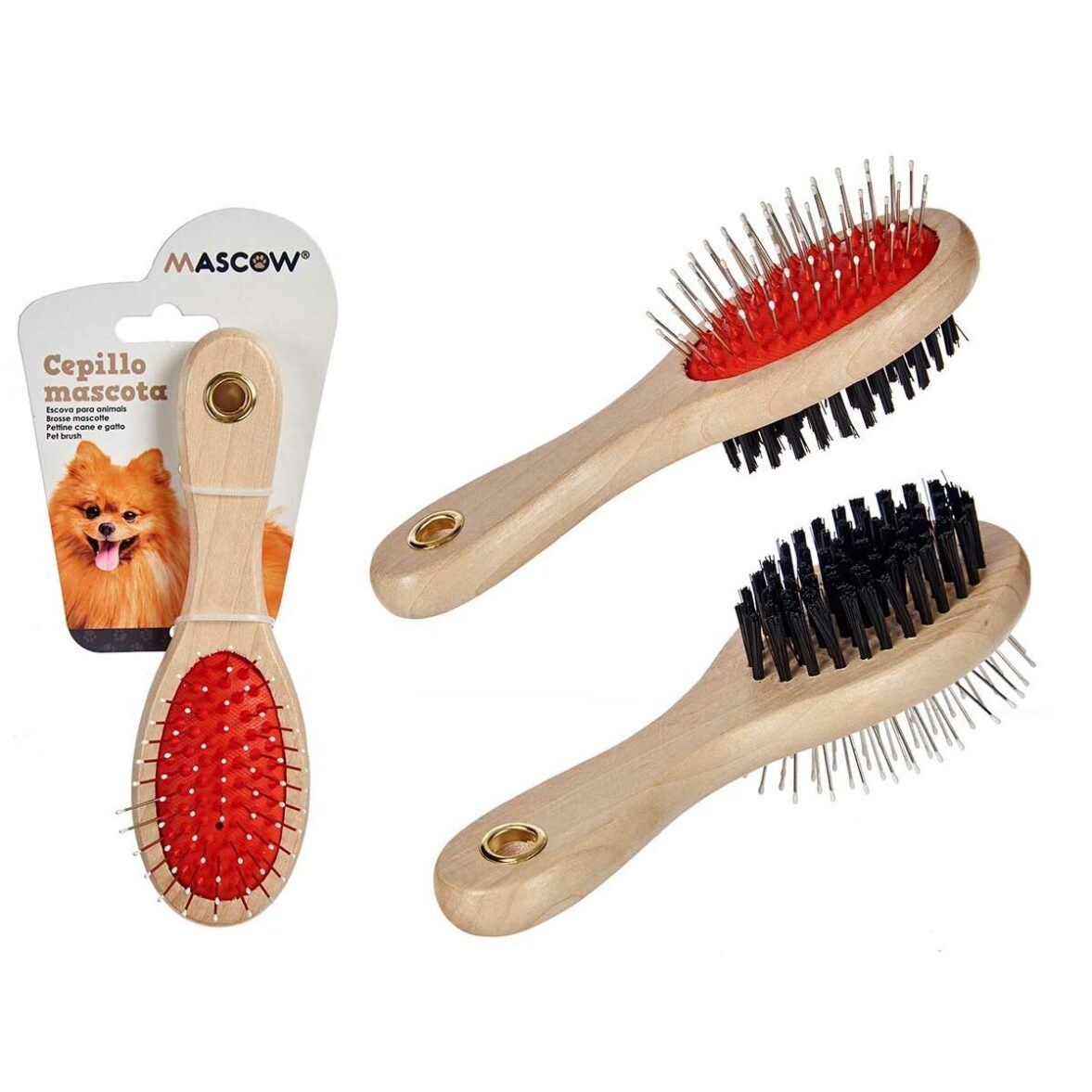 Cepillo para Perros Mascow AR1807083 Marrón Negro Rojo 9 x 5 x 21 cm (12 Unidades) - Imagen 3