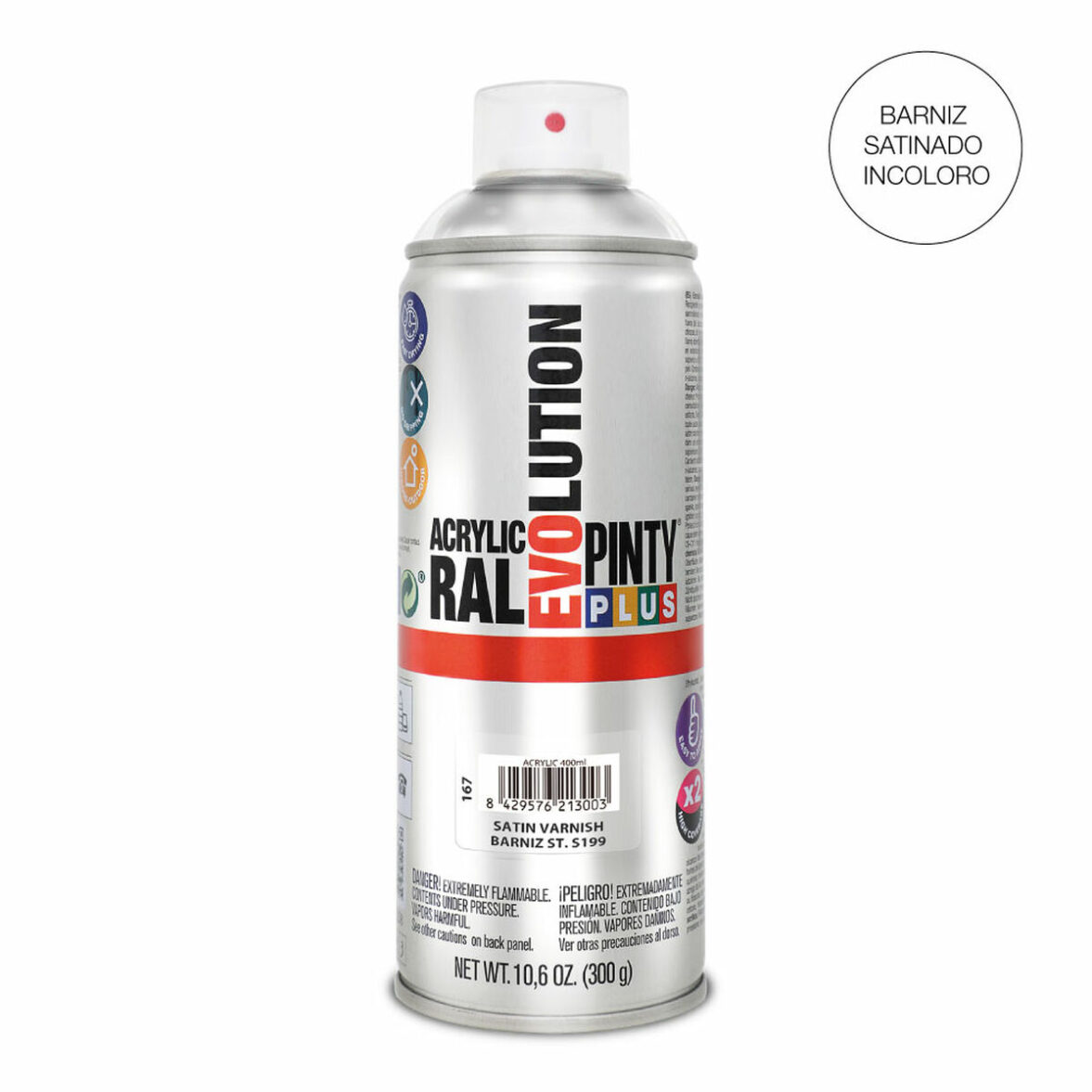 Barniz en Spray Pintyplus Evolution S199 400 ml Satinado Incoloro - Imagen 3
