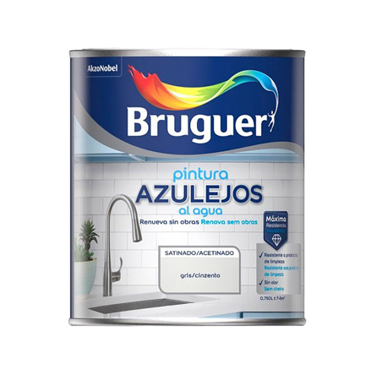 Pintura Bruguer Gris 750 ml Baldosa y azulejo