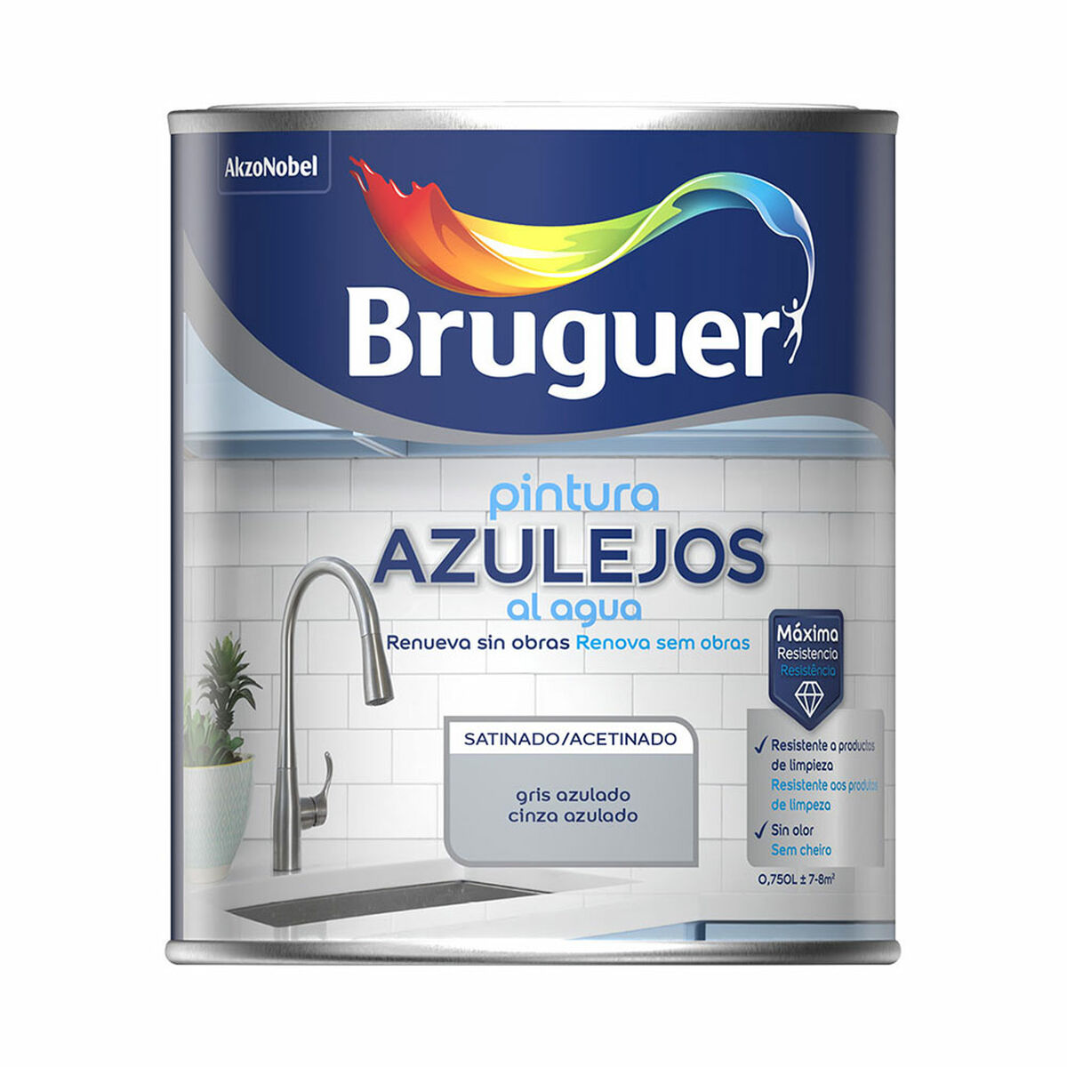Pintura Bruguer Gris 750 ml Baldosa y azulejo