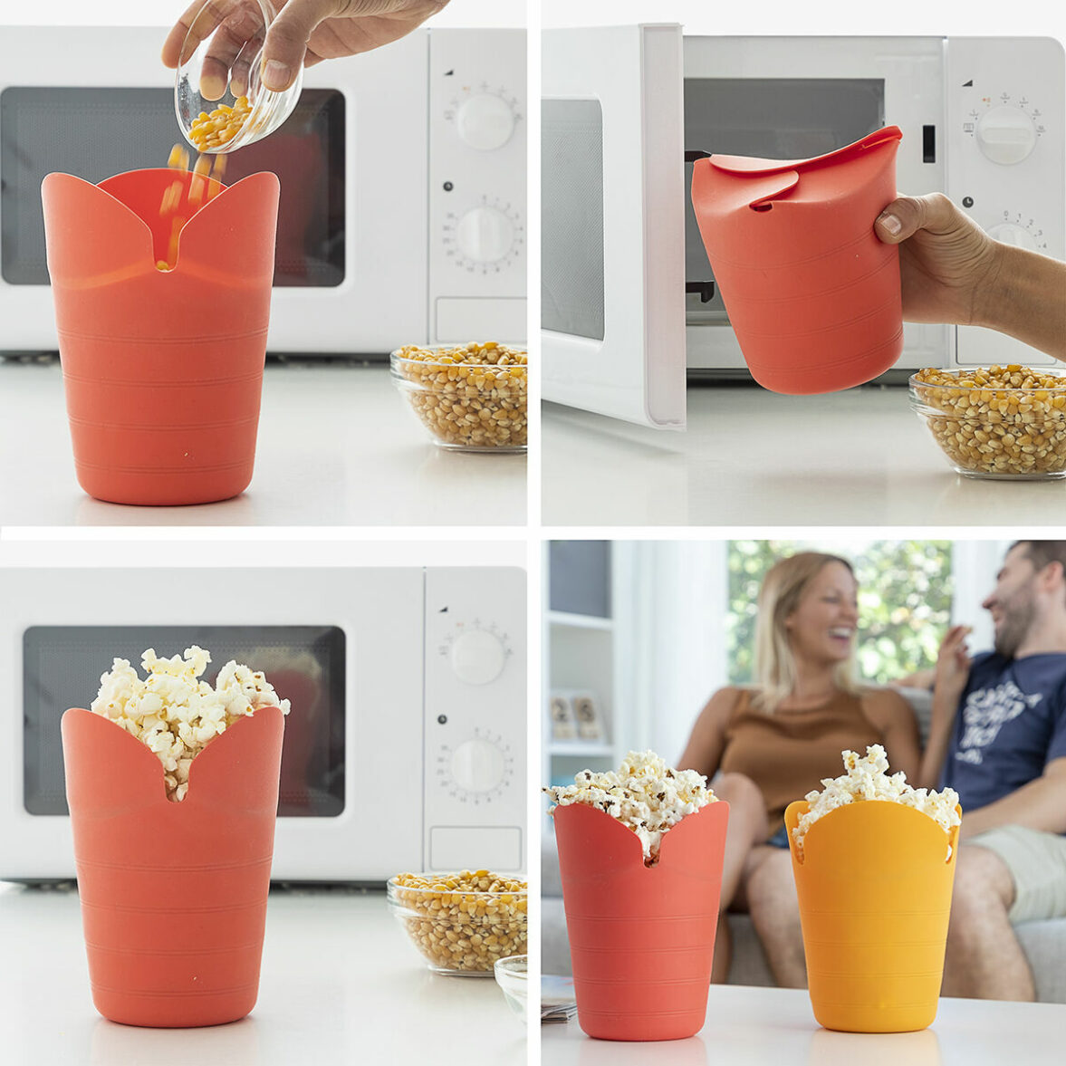 Palomiteras de Silicona Plegables InnovaGoods COLLAPSIBLE POPCORN BOWL Metal Silicona (Reacondicionado A) - Imagen 6