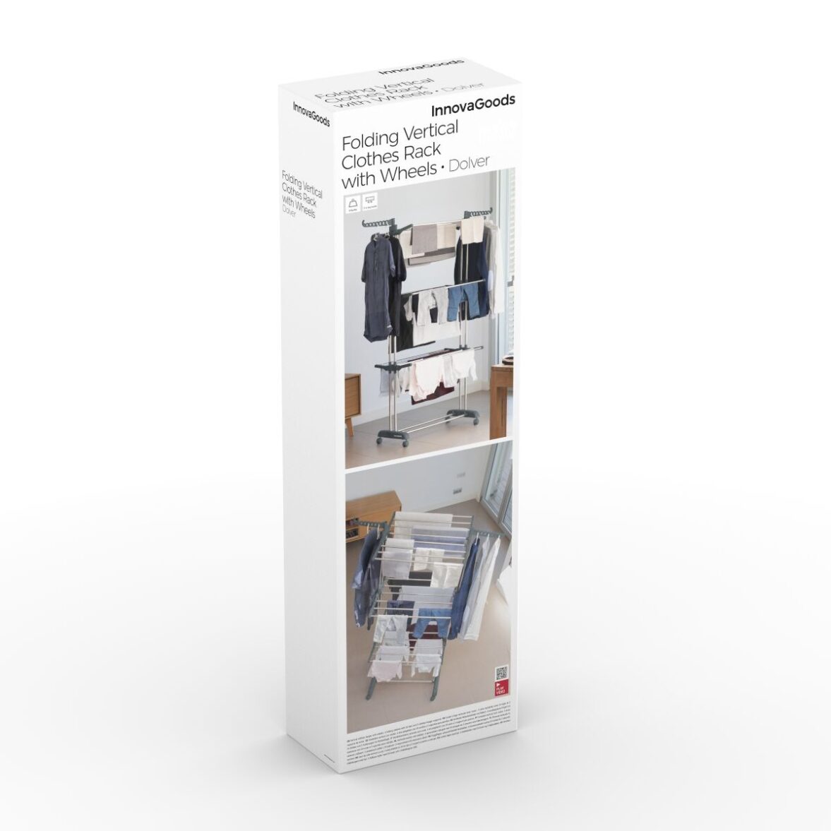 Tendedero Plegable Vertical con Ruedas Dolver InnovaGoods 24 Barras - Imagen 4