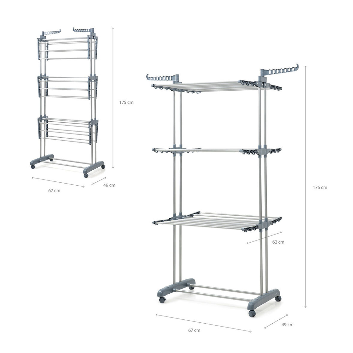 Tendedero Plegable Vertical con Ruedas Dolver InnovaGoods 24 Barras - Imagen 6