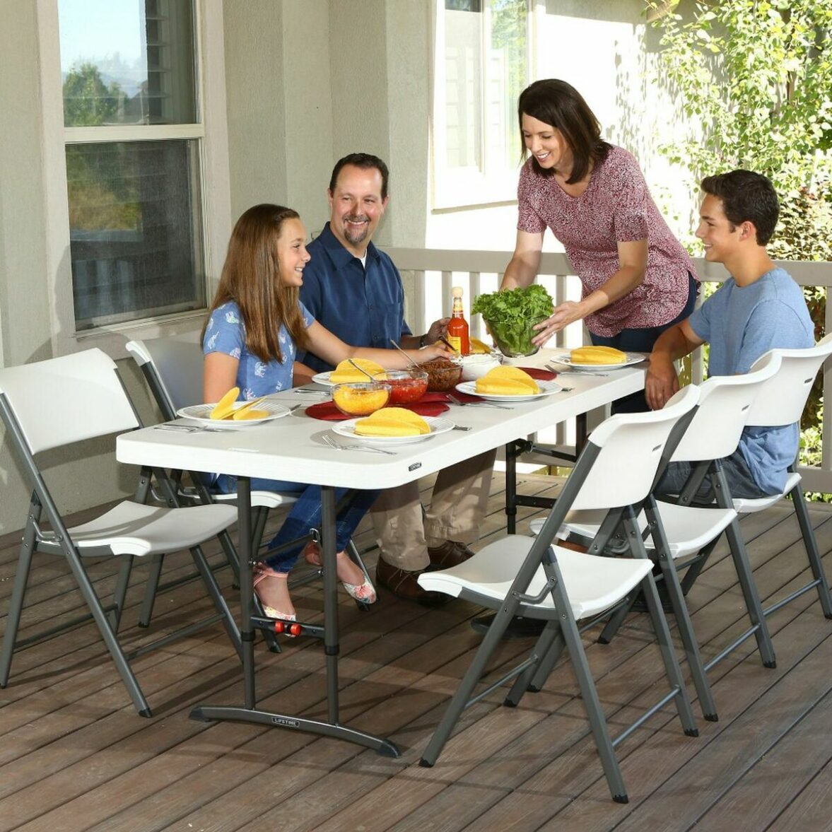 Mesa Plegable Lifetime Blanco Rectangular Acero Plástico 183 x 76 cm - Imagen 5