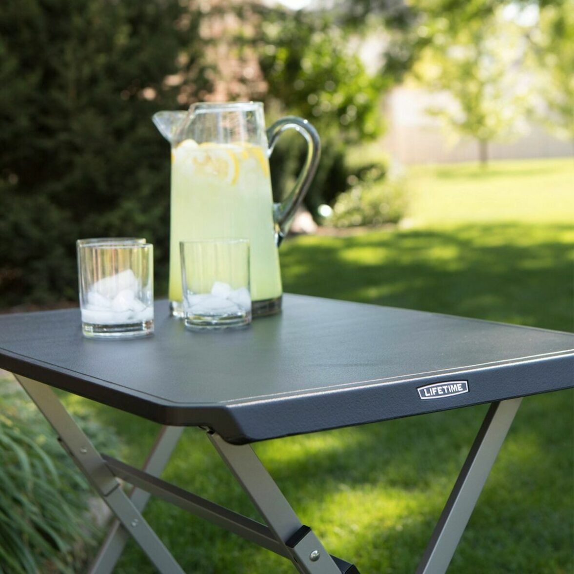Mesa Plegable Lifetime Negro Acero Plástico 75 x 50,5 x 66 cm - Imagen 4