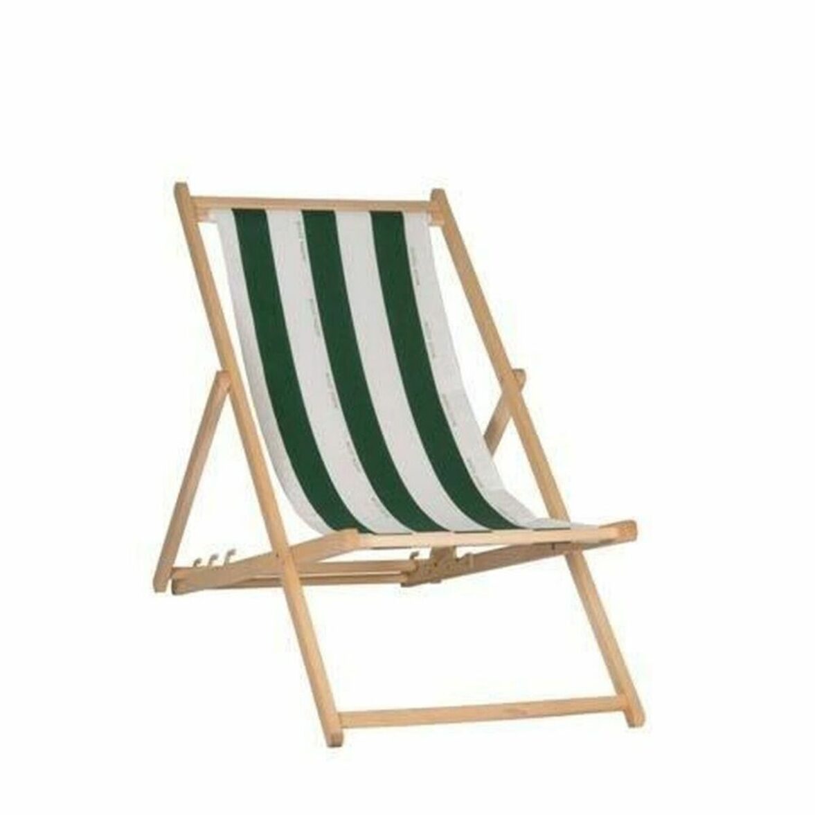 Tumbona Jardin Prive Cancale Rayas Blanco/Verde Madera de haya (132 x 55 x 35 cm)