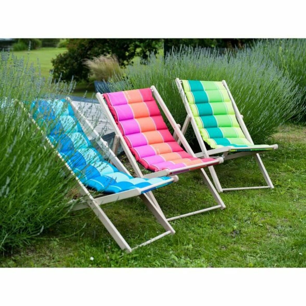 Tumbona Jardin Prive Rojo Rayas 106 x 55 x 95 cm - Imagen 3