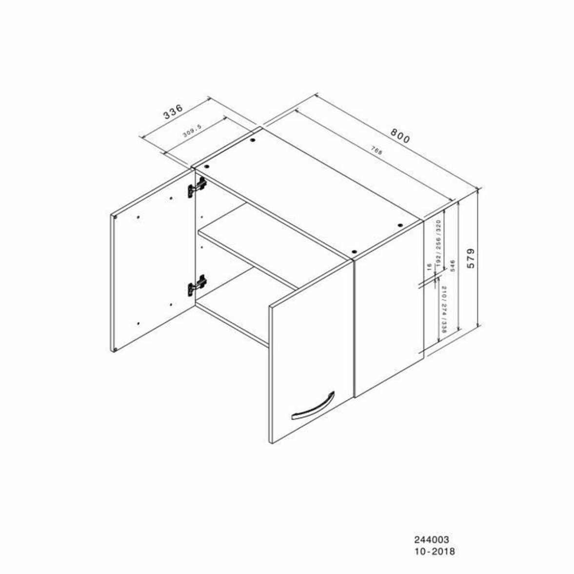 Mueble de cocina Oslo Blanco 80 x 36 x 58 cm - Imagen 4
