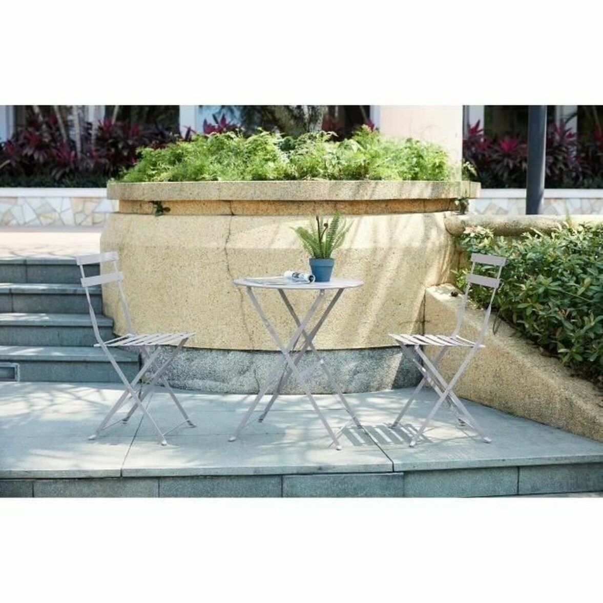 Conjunto de Mesa con 2 Sillas Gris - Imagen 3