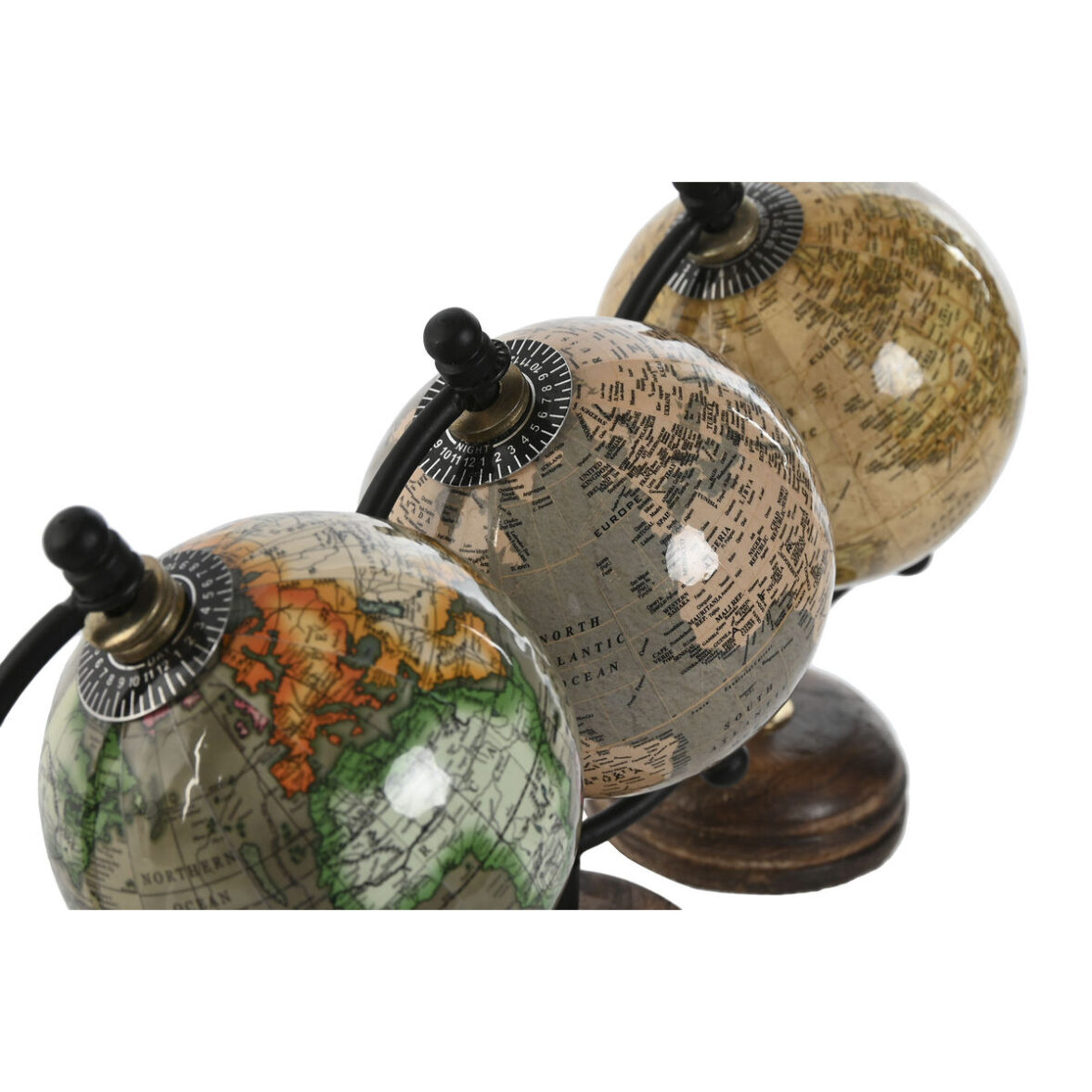 Globo Terraqueo Home ESPRIT Verde Beige Vintage 10 x 8 x 14 cm (3 Unidades) - Imagen 3