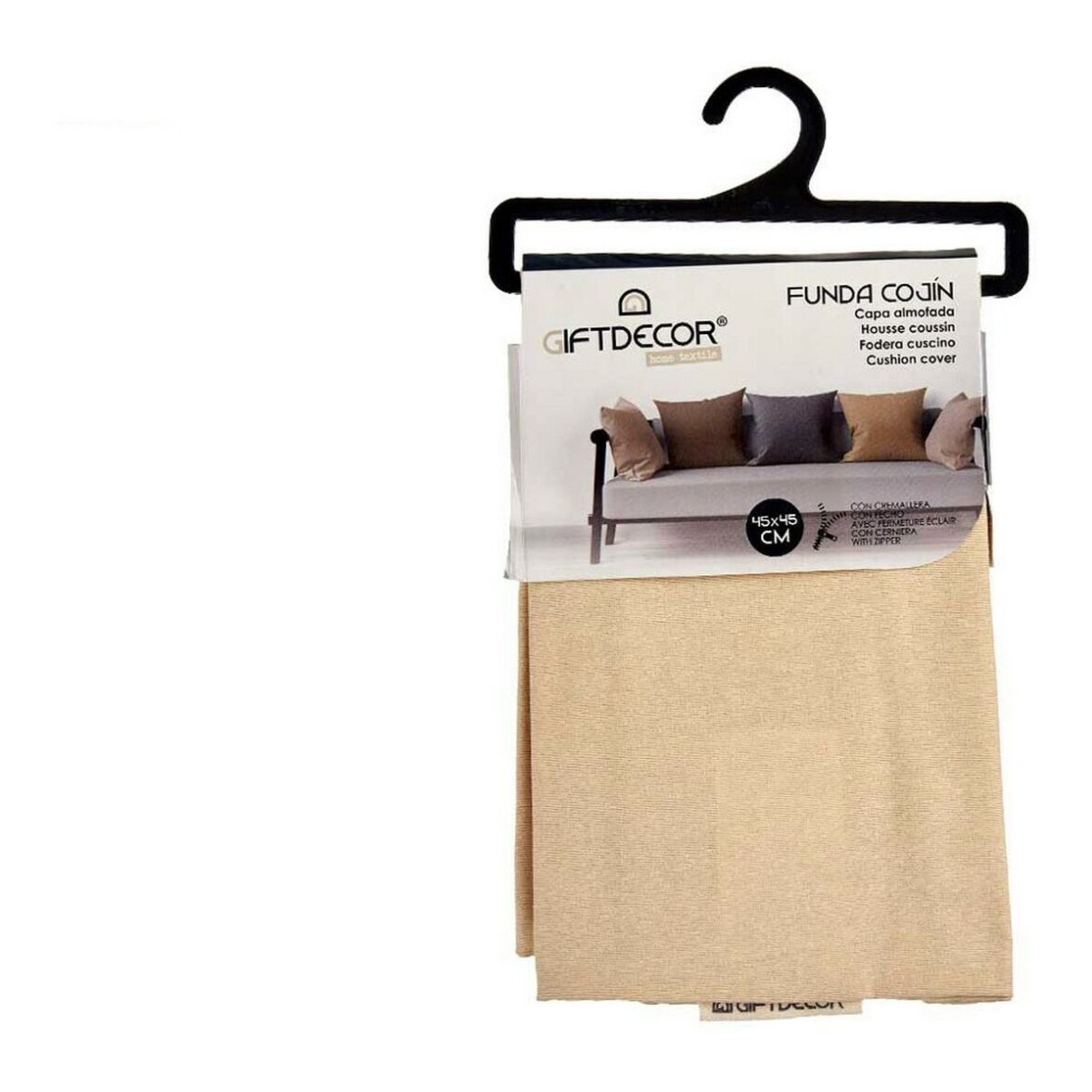 Funda de cojín Crema Beige 45 x 0,5 x 45 cm 60 x 0,5 x 60 cm - Imagen 4