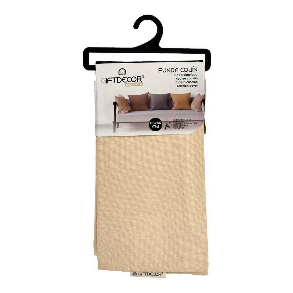 Funda de cojín Crema Beige 45 x 0,5 x 45 cm 60 x 0,5 x 60 cm - Imagen 8