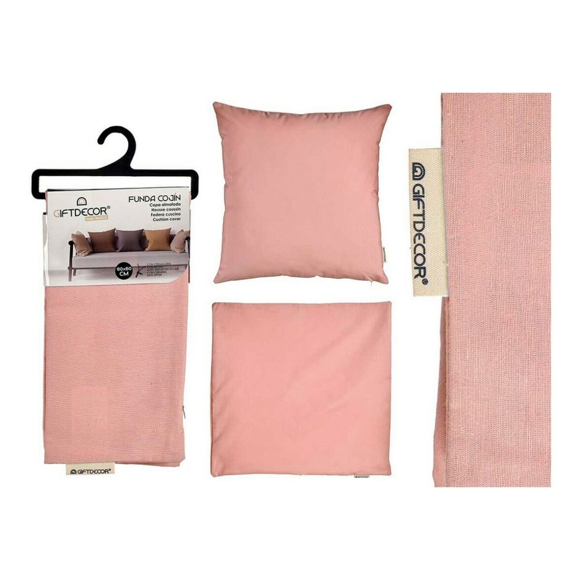 Funda de cojín Rosa 45 x 0,5 x 45 cm 60 x 0,5 x 60 cm - Imagen 8