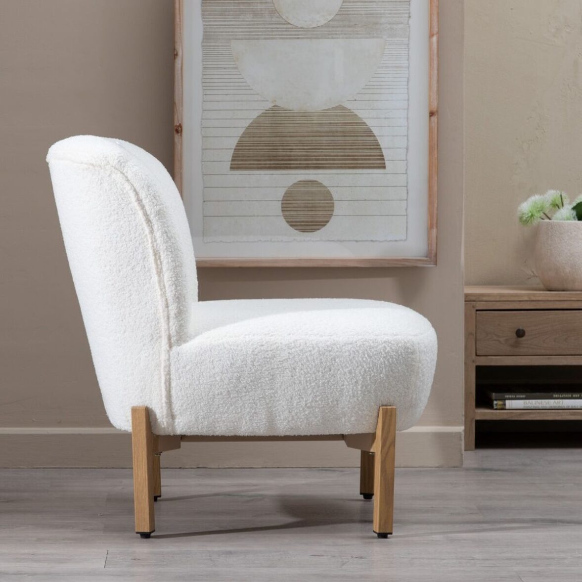 Sillón 62 x 75 x 74 cm Tejido Sintético Metal Blanco - Imagen 8
