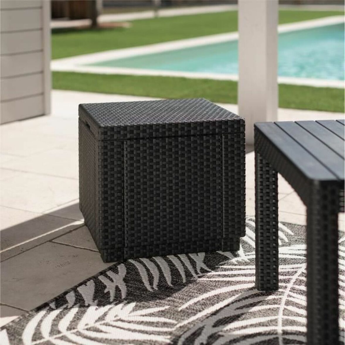Mesa auxiliar Allibert by KETER Negro Polipropileno (42 x 42 x 39 cm) - Imagen 9