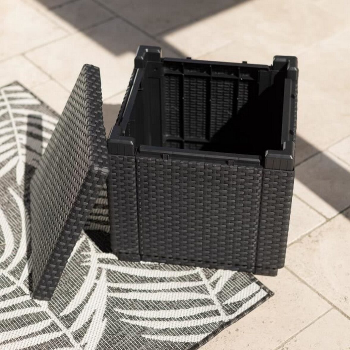 Mesa auxiliar Allibert by KETER Negro Polipropileno (42 x 42 x 39 cm) - Imagen 5