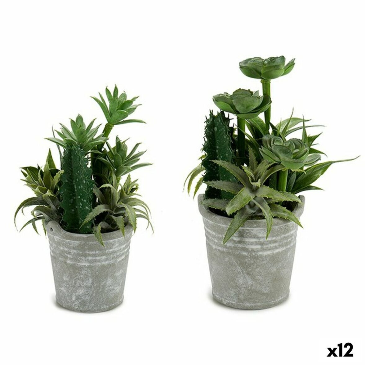 Planta Decorativa Ibergarden XD18-1182A-B Plástico Cemento 15 x 24 x 15 cm (12 Unidades)