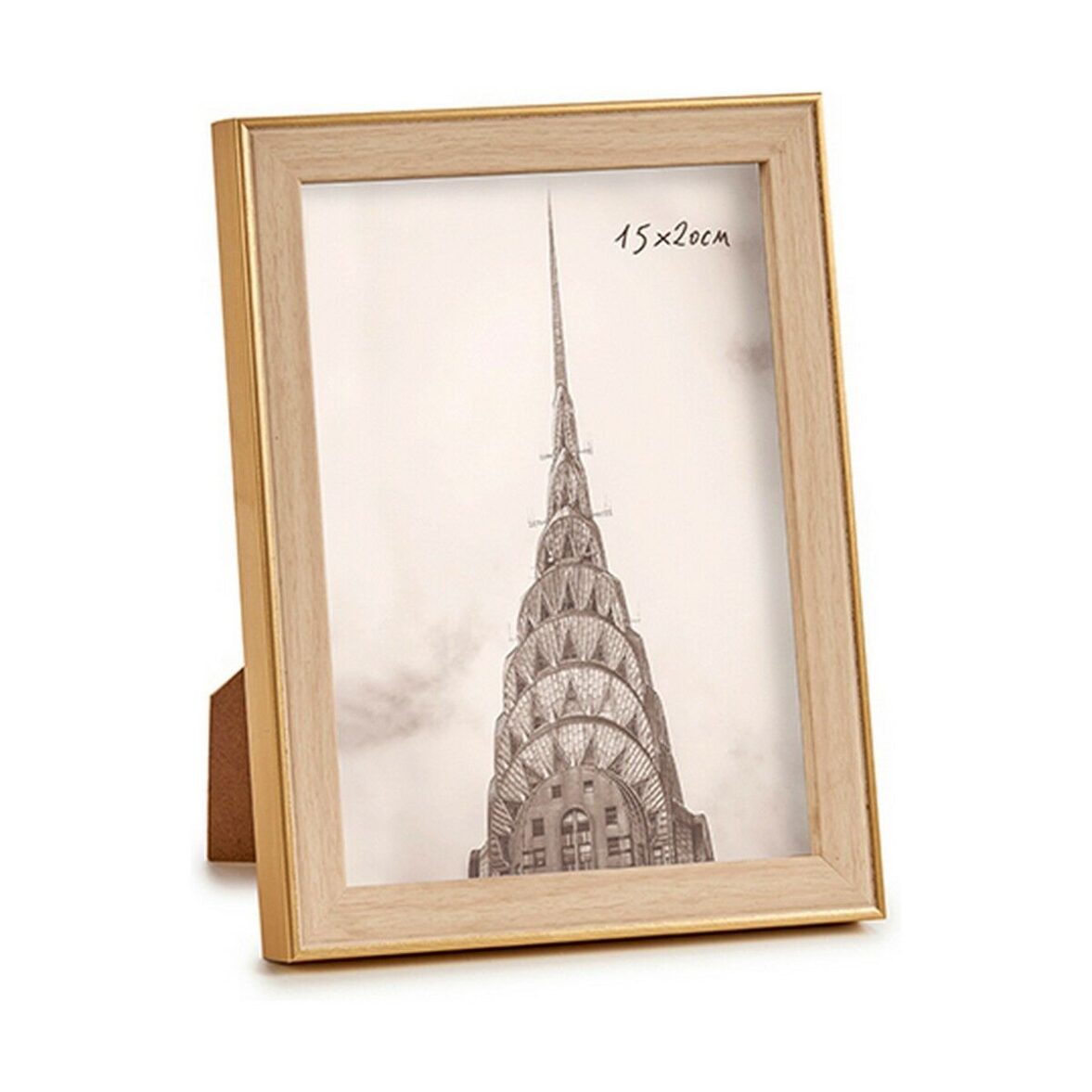 Marco de Fotos GiftDecor WPC1920MG-3 Marrón Dorado Natural Vidrio Polipropileno (6 Unidades) - Imagen 3