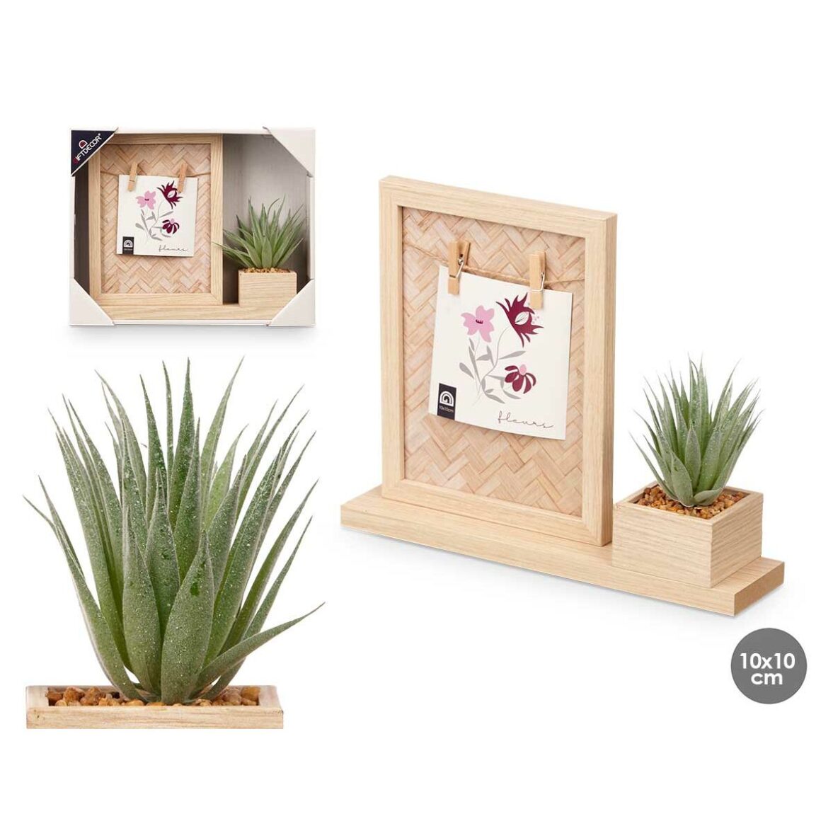 Marco de Fotos GiftDecor 411096 Natural Plástico Madera MDF (8 Unidades) - Imagen 5
