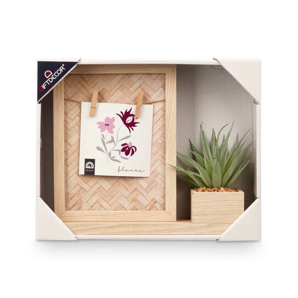 Marco de Fotos GiftDecor 411096 Natural Plástico Madera MDF (8 Unidades) - Imagen 4