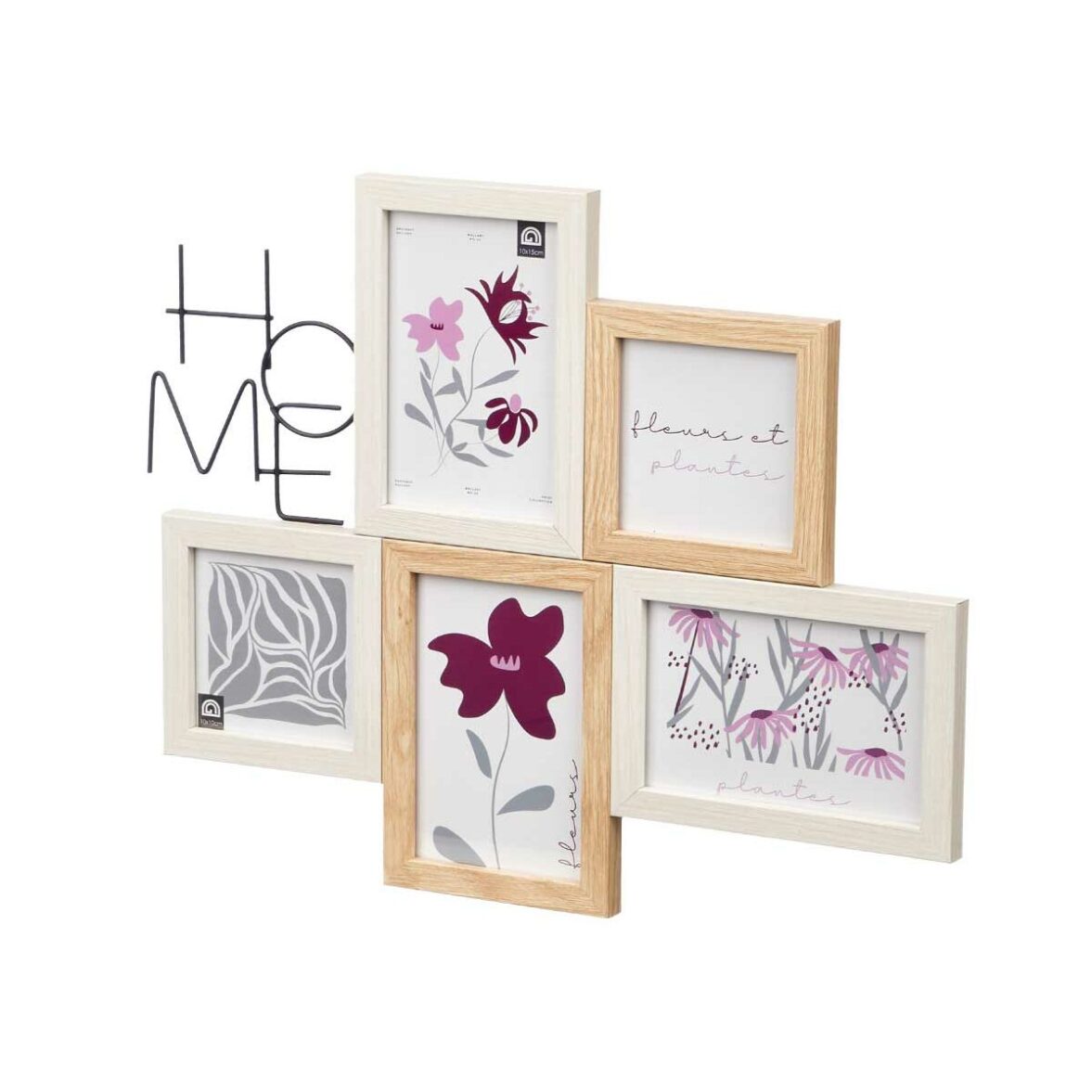 Marco de Fotos GiftDecor 411408K Natural Metal Madera MDF (8 Unidades) - Imagen 3