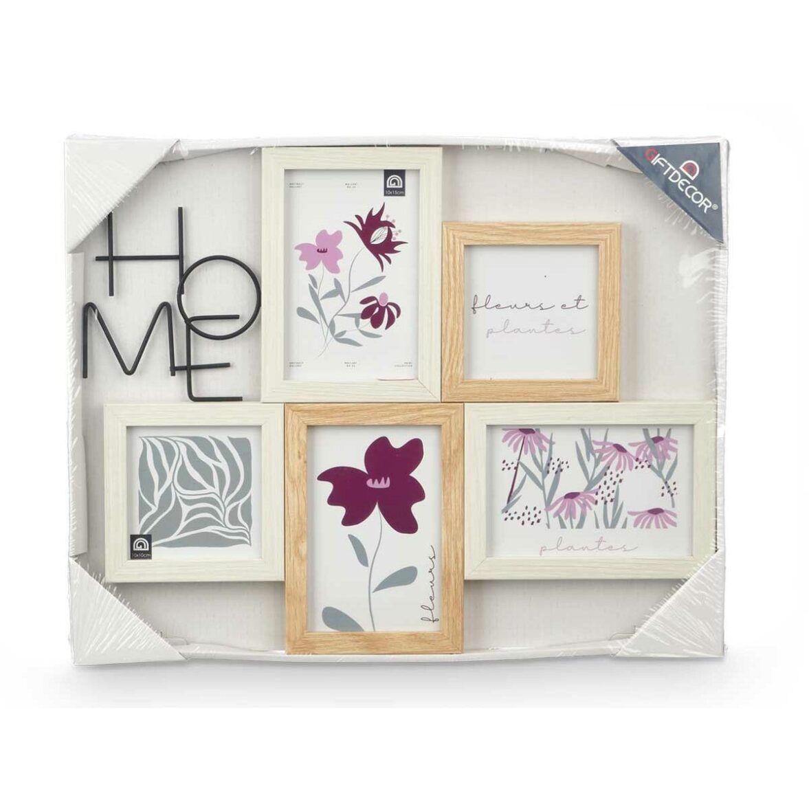 Marco de Fotos GiftDecor 411408K Natural Metal Madera MDF (8 Unidades) - Imagen 4
