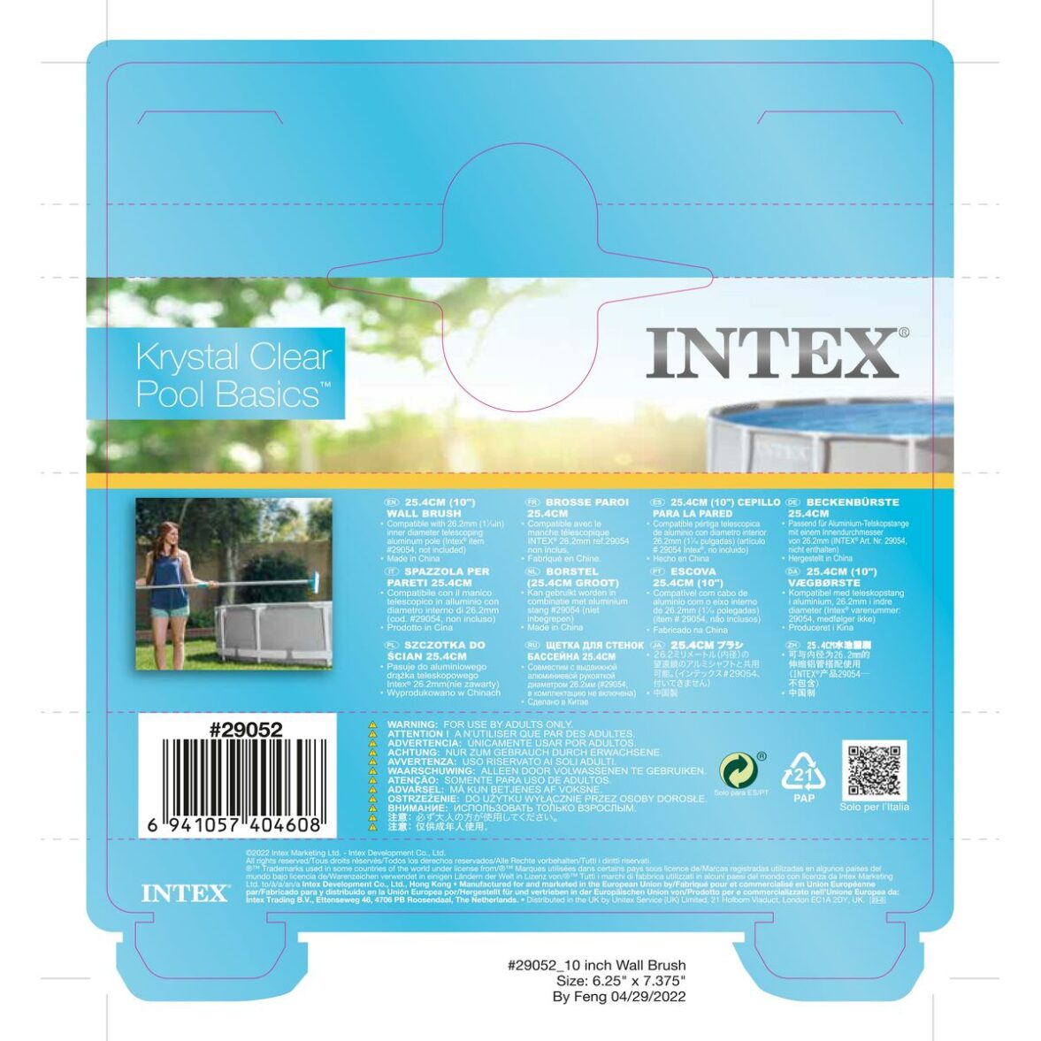 Cepillo de piscina Intex 29052 25,4 x 14 x 17 cm Pared Azul - Imagen 5