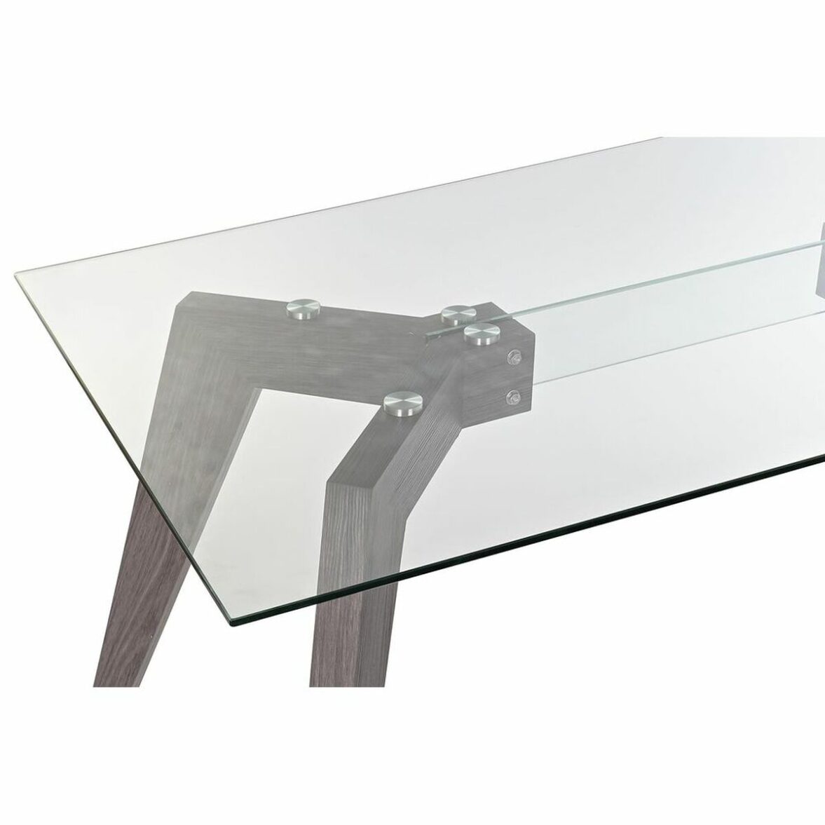 Mesa de Comedor DKD Home Decor Cristal Gris Transparente Madera MDF (160 x 90 x 75 cm) - Imagen 6