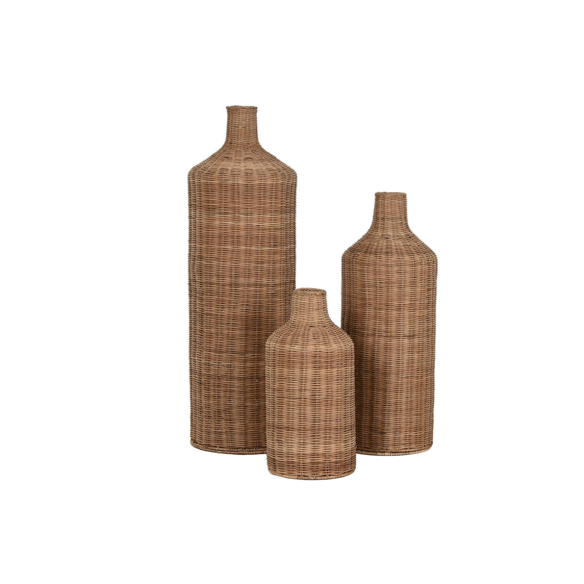 Set de 3 Jarrones Home ESPRIT Marrón Metal Natural 25 x 25 x 82 cm (3 Piezas) - Imagen 4