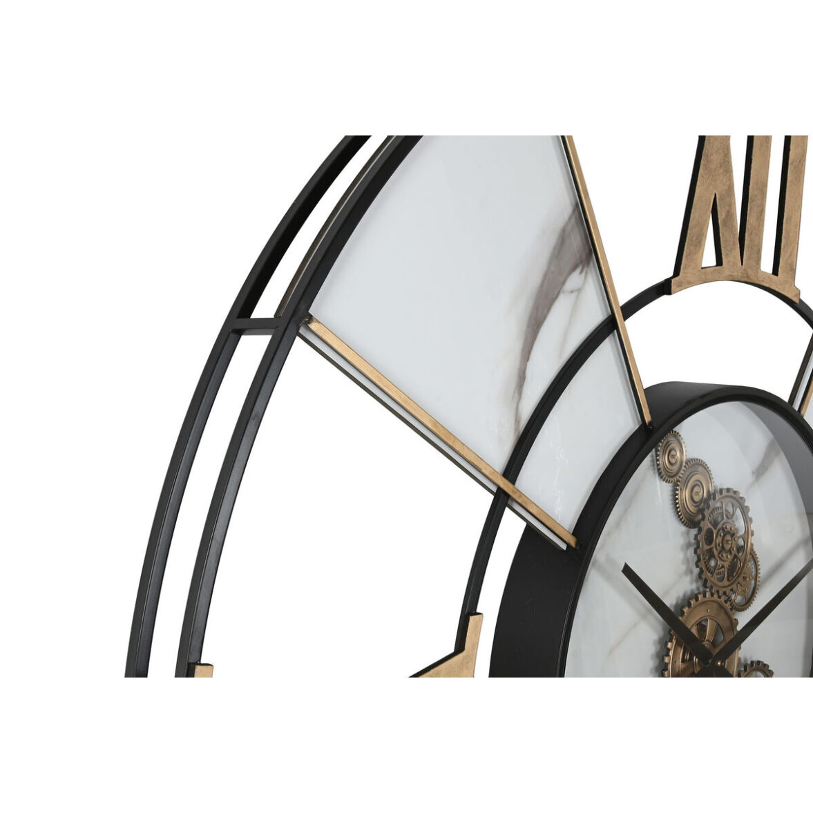 Reloj de Pared Home ESPRIT Blanco Negro Dorado Metal 142 X 9 X 142 cm - Imagen 3